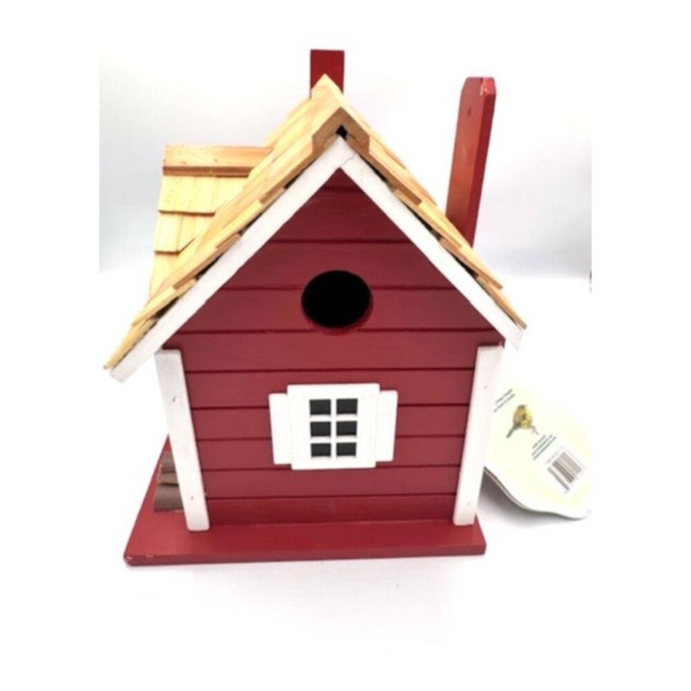 NWT Decorative Red & White Birdhouse w/Shingle Roof & Festive Holiday Accents - Picture 8 of 11
